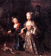 antoine pesne Frederick the Great as a child with his sister Wilhelmine oil painting